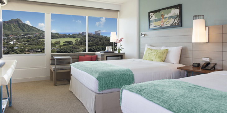 ダイヤモンドヘッドビュー　クイーンベッド2台